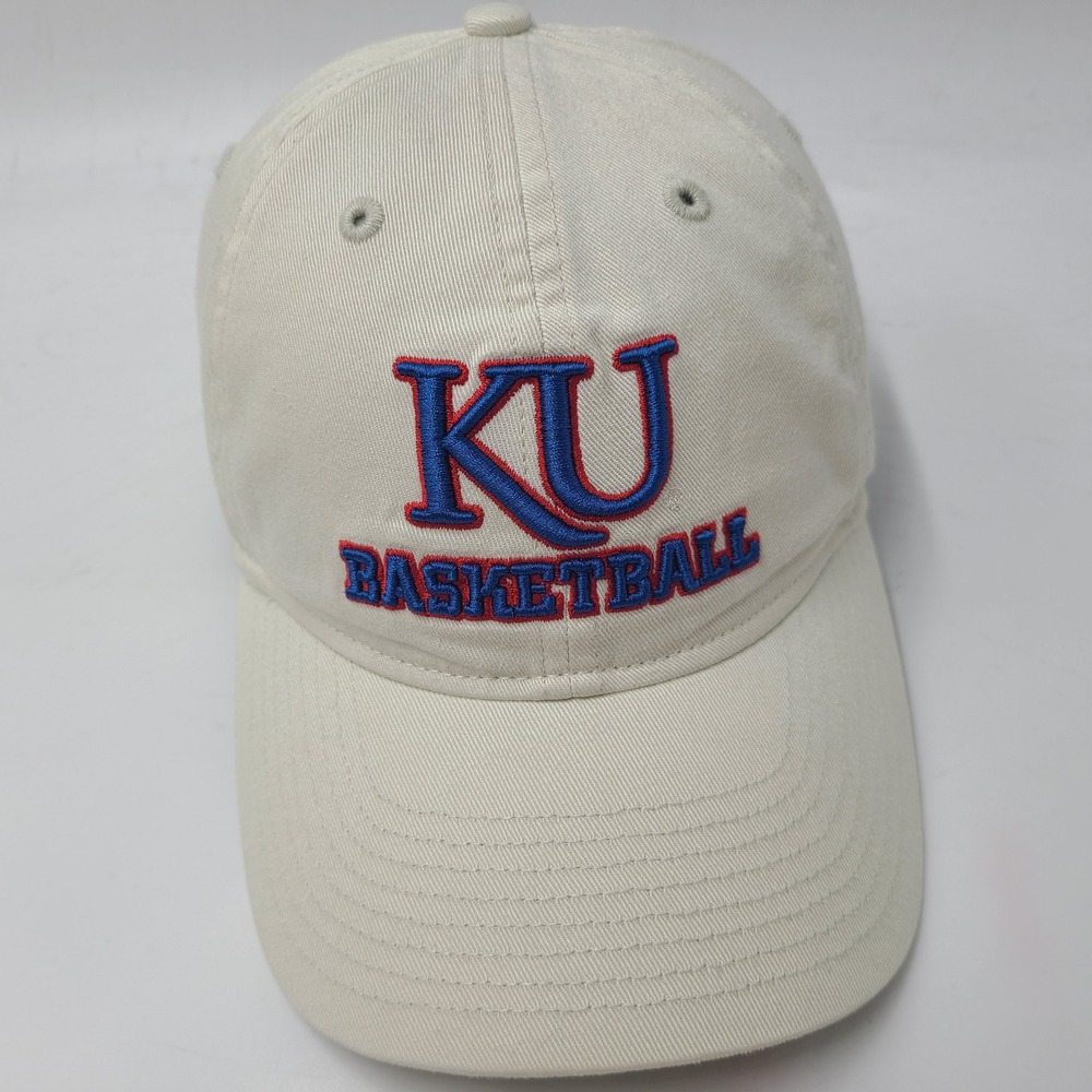 Kansas Jayhawks Hat Strapback Adidas Beige Blue NCAA University Basketball Men